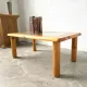 Scandinavian coffee table in solid pine and glass, 1970s