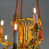 Lustre Corbeille De Style Louis XVI En Bronze Doré Vers 1880
