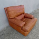 Vintage loft leather armchair DUVIVIER
