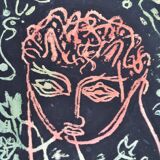 Guillain Siroux, Pink Face, mixed technique, 1950s