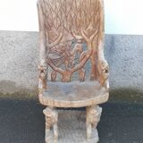 African wooden seat - tribal art from Benin