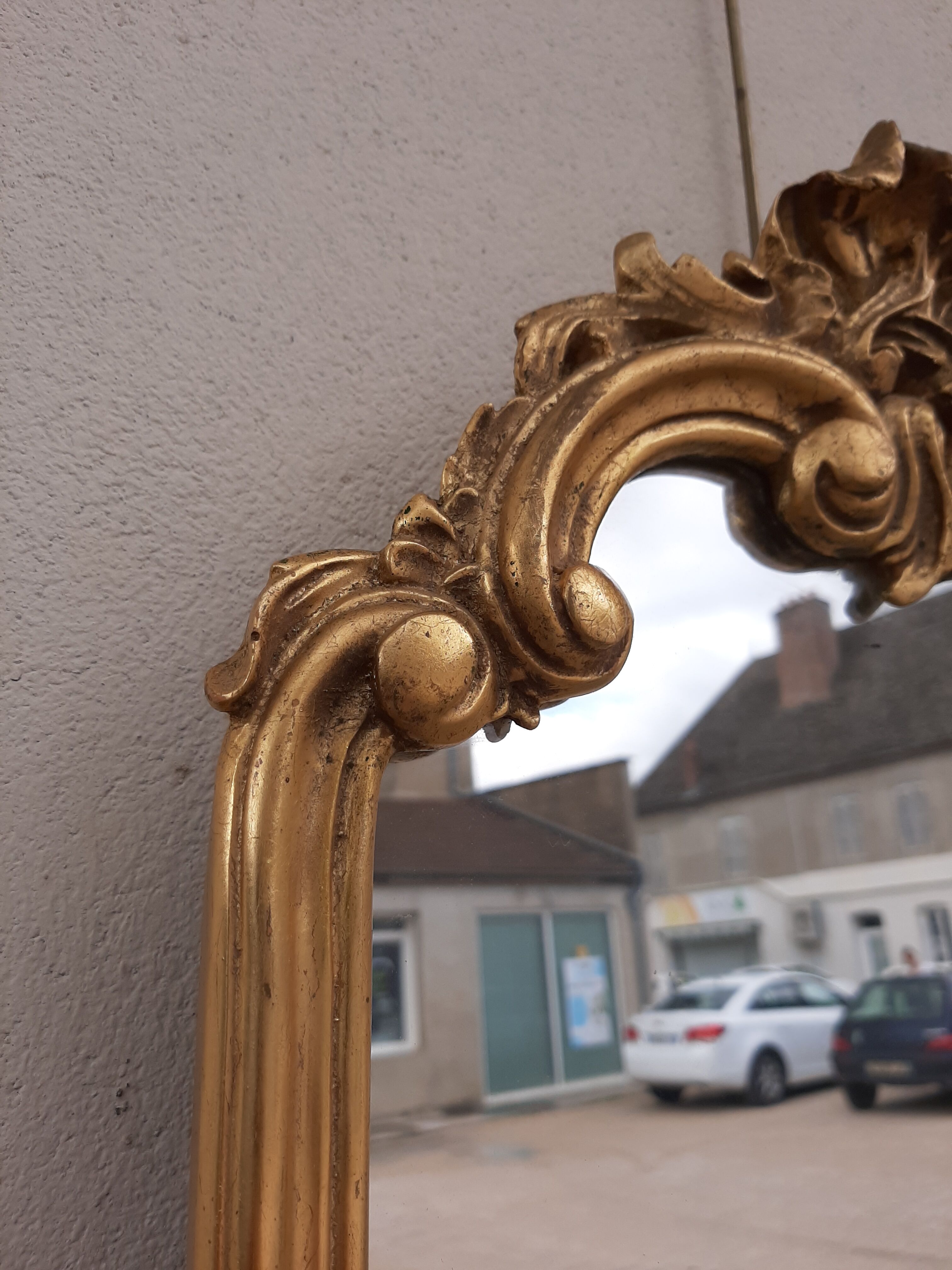 Miroir style Louis XV doré - 100x33