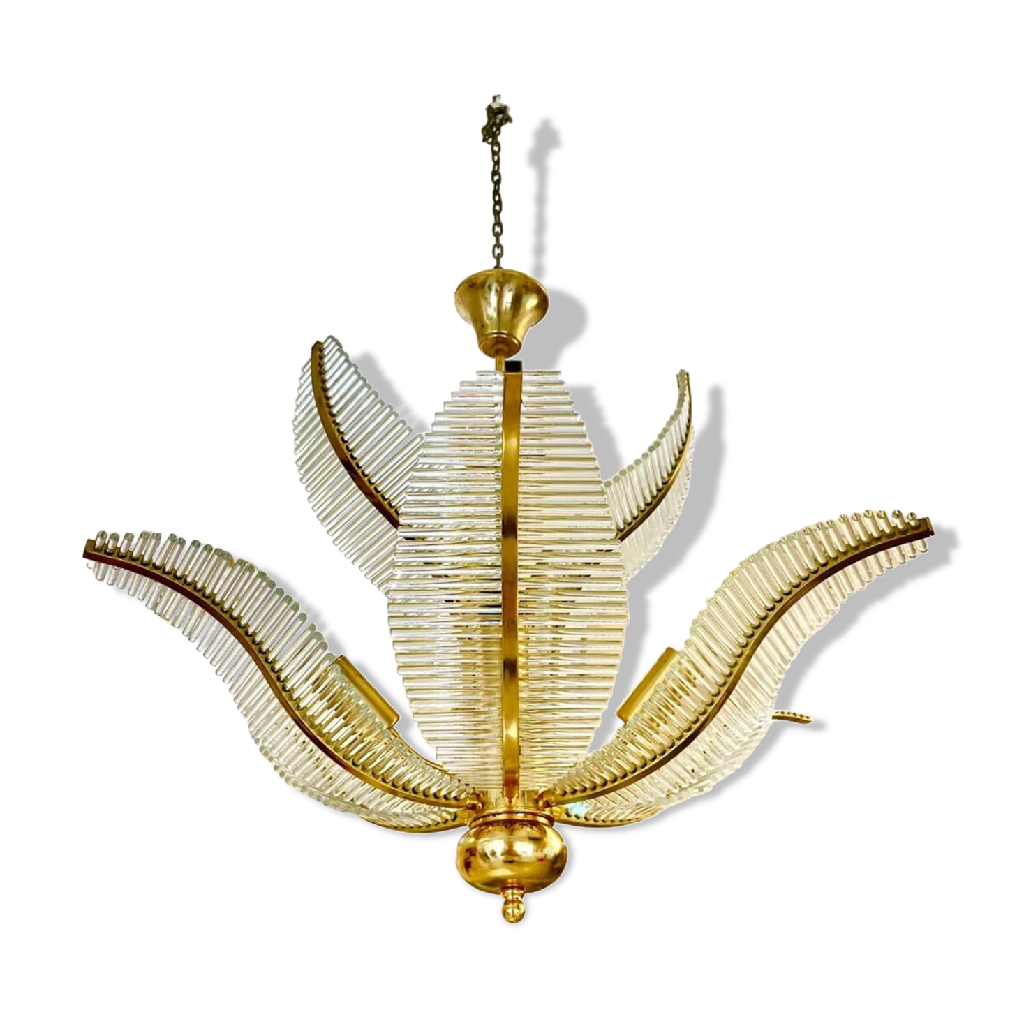 Palm model glass chandelier, Italy 1980 Venini