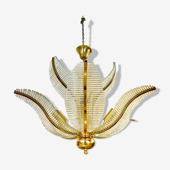 Palm model glass chandelier, Italy 1980 Venini