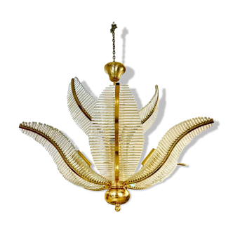 Palm model glass chandelier, Italy 1980 Venini