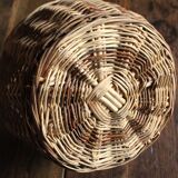 Large round vintage wicker basket