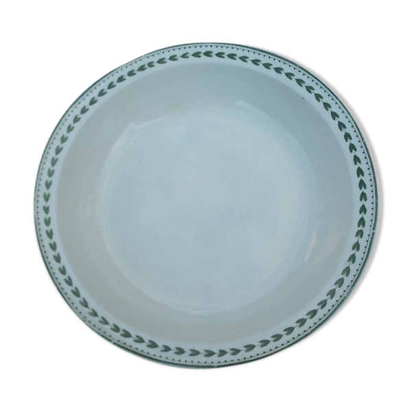 Plat creux diam 27 cm faience b.f.k modèle lauriers