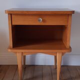 Scandinavian bedside oak compass feet 50-60s
