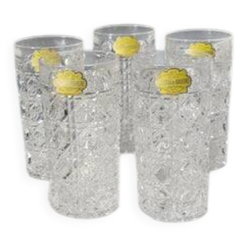 Set of 5 Bavarian crystal cocktail glasses - Vintage West Germany