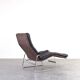 Bauhaus Leather and Chrome Model Fenix Chaise Longue by Sam Larsson for Dux