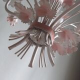 Vintage toleware chandelier with floral motifs, Italy from the 1960s.