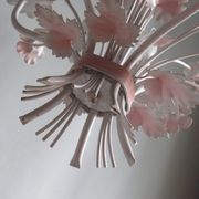 Vintage toleware chandelier with floral motifs, Italy from the 1960s.