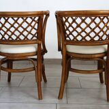 Rattan set with table and two armchairs.
