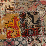 5x8 Handknotted Red Turkish Patchwork Rug, 242x173Cm