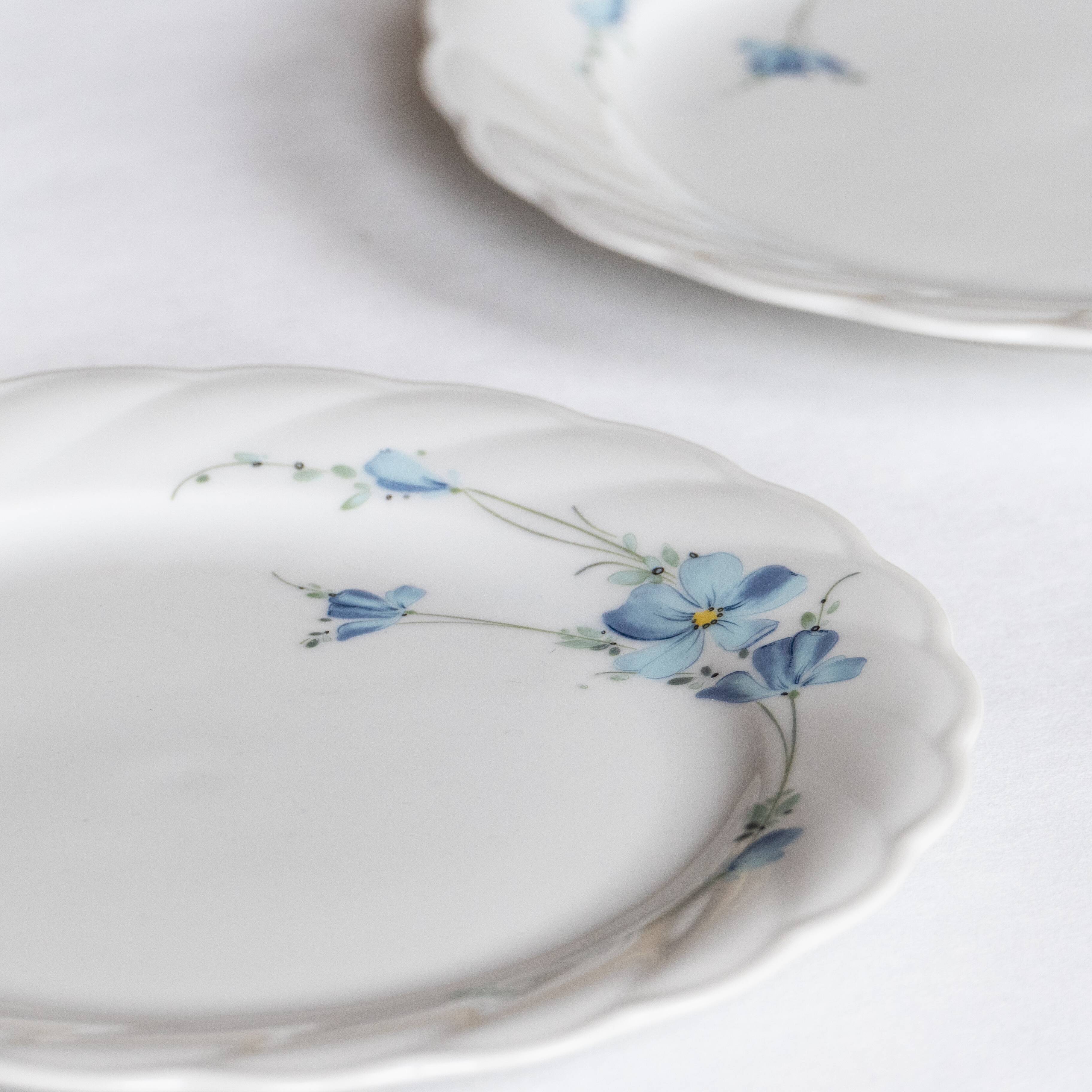 6 Bavarian porcelain plates blueberry model