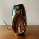 Old glazed ceramic bedside lamp - Bequet - Made in Belgium