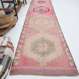 3x11 shades of pink vintage runner rug, 94x346cm