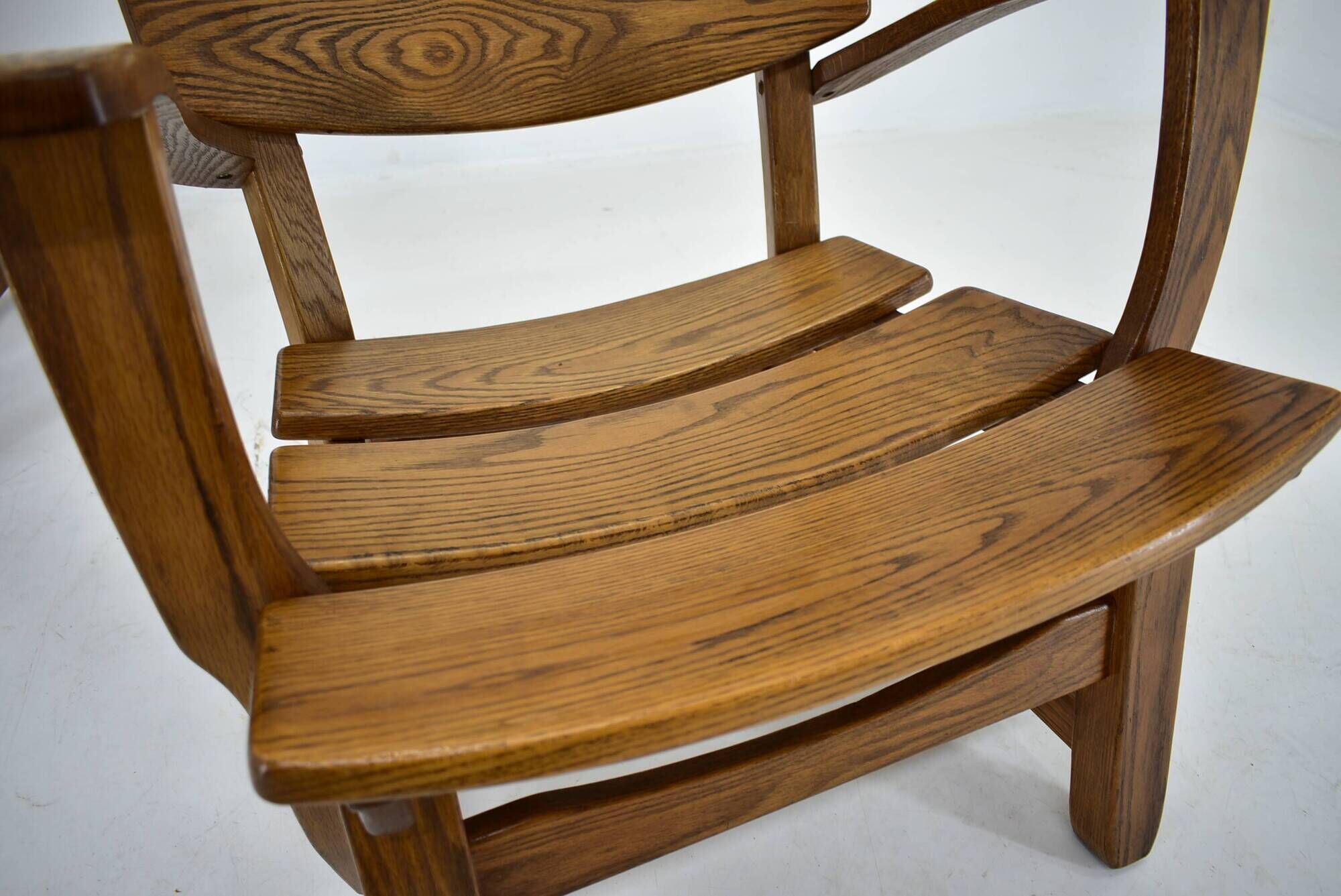 Paire de fauteuils lounge brutalistes en chêne massif par Dittmann & Co., 1970s