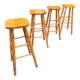 4 pine bar stools circa 1980
