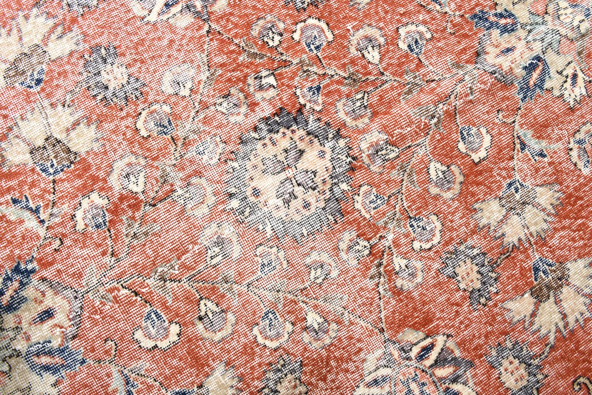 All-Over Floral Classic Red & Blue Turkish Rug, 260x366Cm