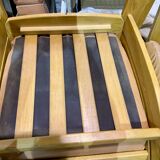 Leather and wood lounge of the Maison Regain 1950s/60s