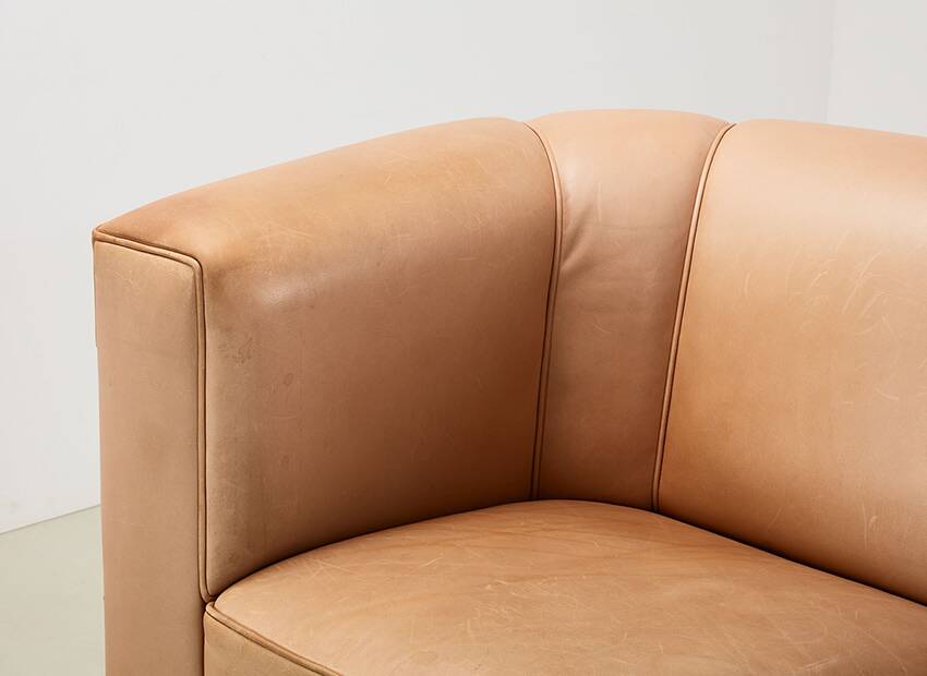 Josef Hoffmann Palais Stoclet Leather Sofa for Wittmann Austria 1905/1990s
