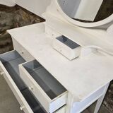 Antique 5-drawer dressing table with swivel mirror