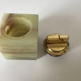 Ashtray and table lighter made of onyx