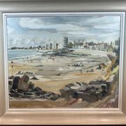 oil on cardboard panel, Beach of La Tranche sur Mer (M. Rimbaud?)