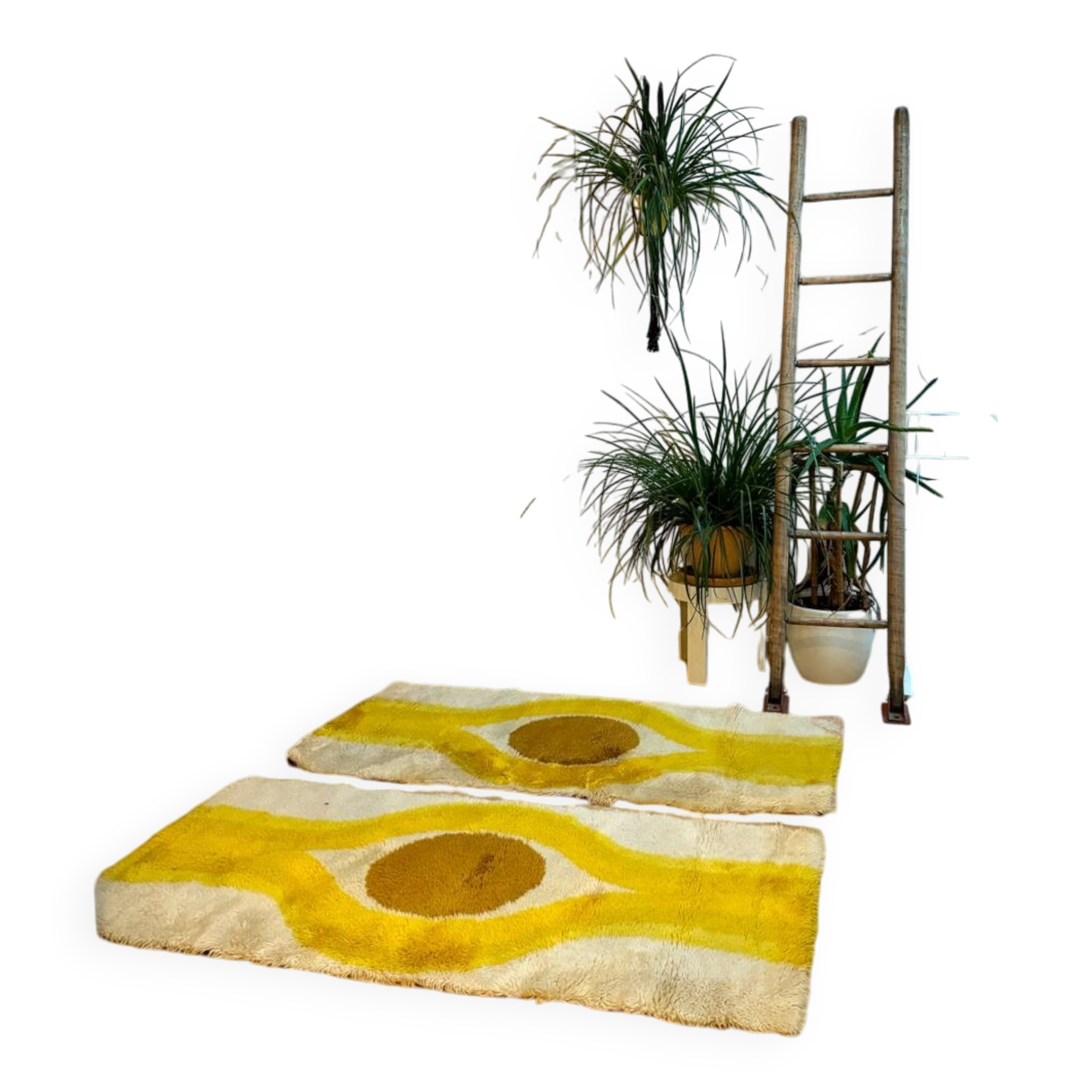 Pair of beautiful Dutch Space Age rugs / 130x70