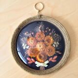 Vintage frame domed glass dried flowers