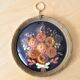 Cadre vintage vitre bombée fleurs séchées
