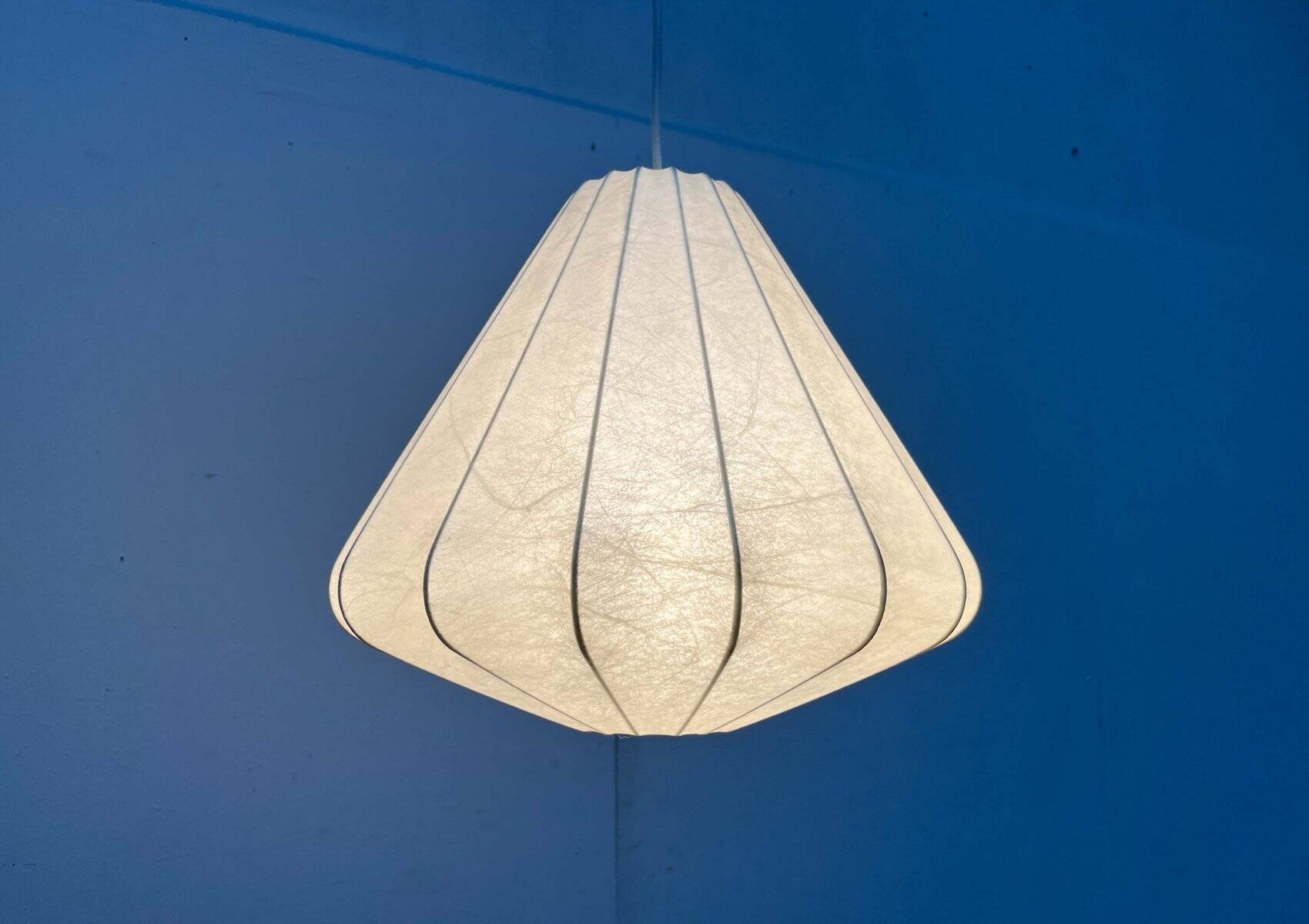 Modern mid-century Cocoon pendant lamp by Friedel Wauer for Goldkant Leuchten, Germany, 1960s.