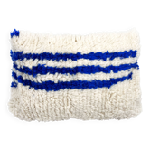 Moroccan Berber cushion cover Azilal in ecru with Majorelle blue patterns 60x4