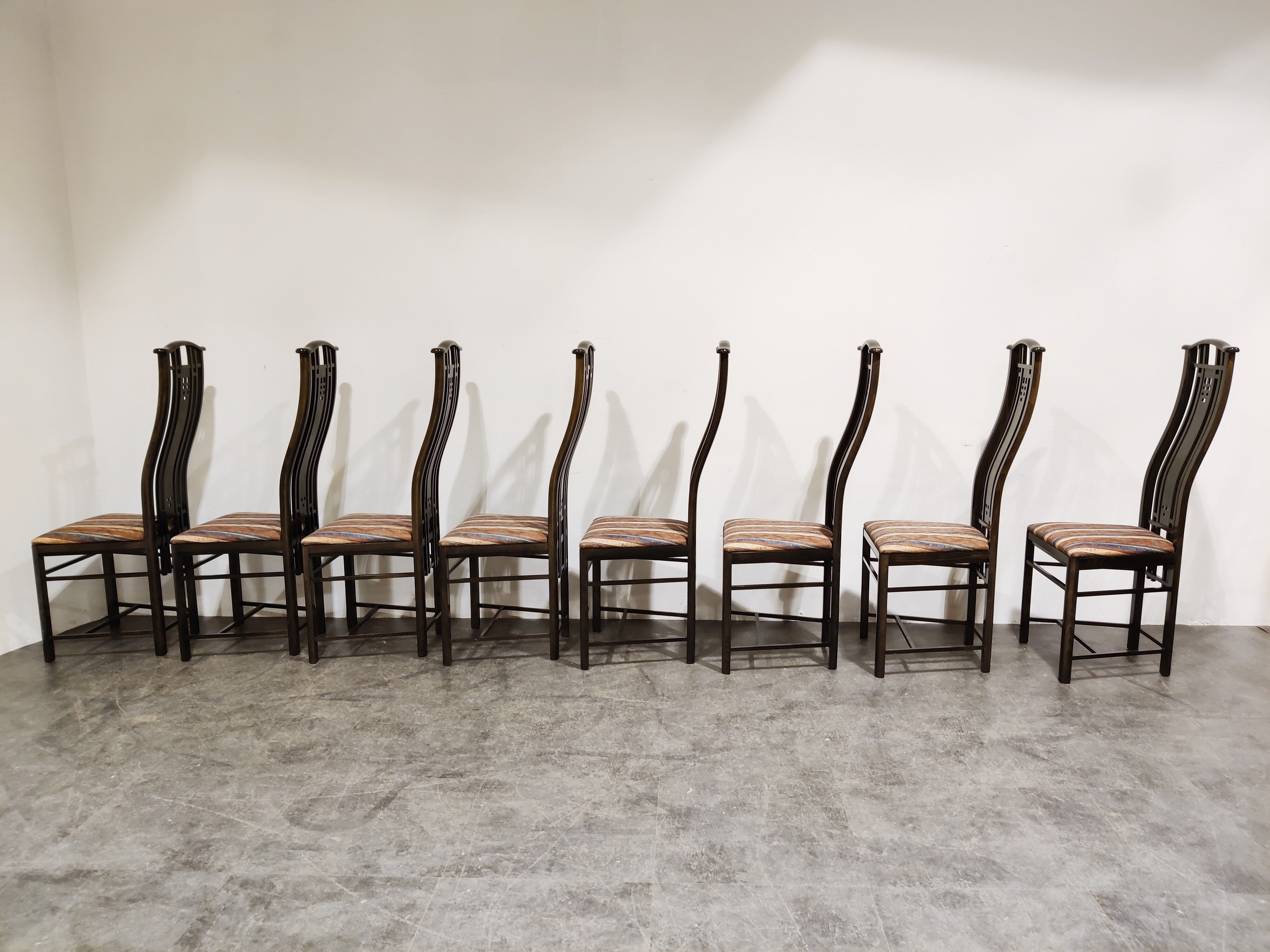 Chaises de salle à manger Umberto Asnago pour Giorgetti, années 1980