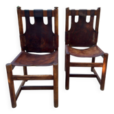 Deux chaises en cuir des années 1970