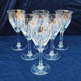 Six verres à vin cristal taillé modèle Monaco vintage saint louis