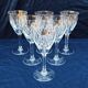 Six cut crystal wine glasses model Monaco vintage Saint Louis.