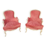 Paire de fauteuils anciens style Louis XV