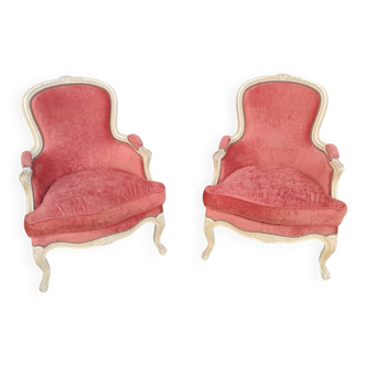 Paire de fauteuils anciens style Louis XV