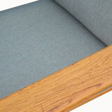 1970s armchair with oak stool