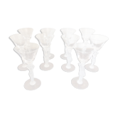 Series of 10 venus and Bacchus wine glasses, Bayel crystal