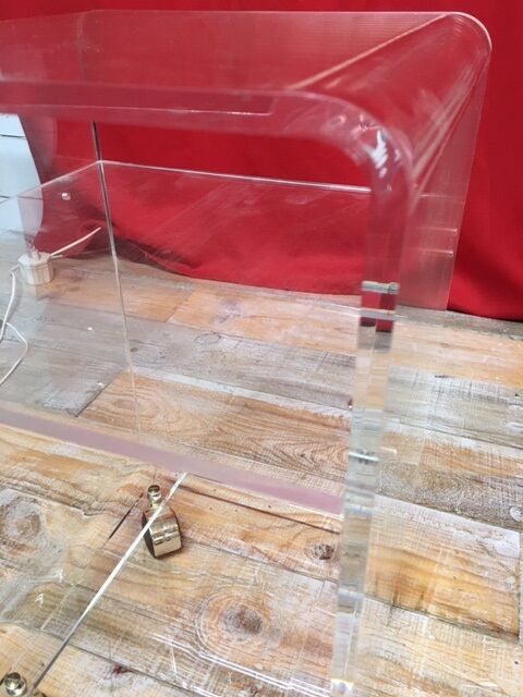 1970 plexiglass rolling side table