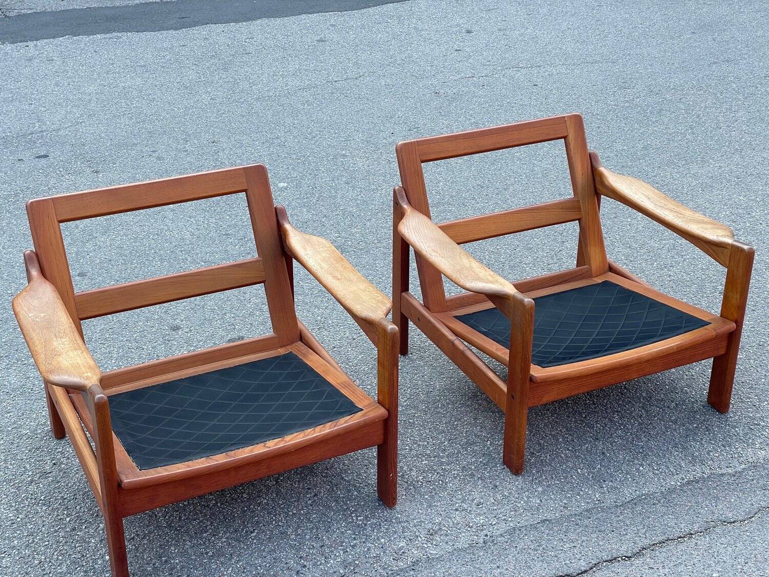 Set of mid-century modernist teak chairs, Denmark, 1967