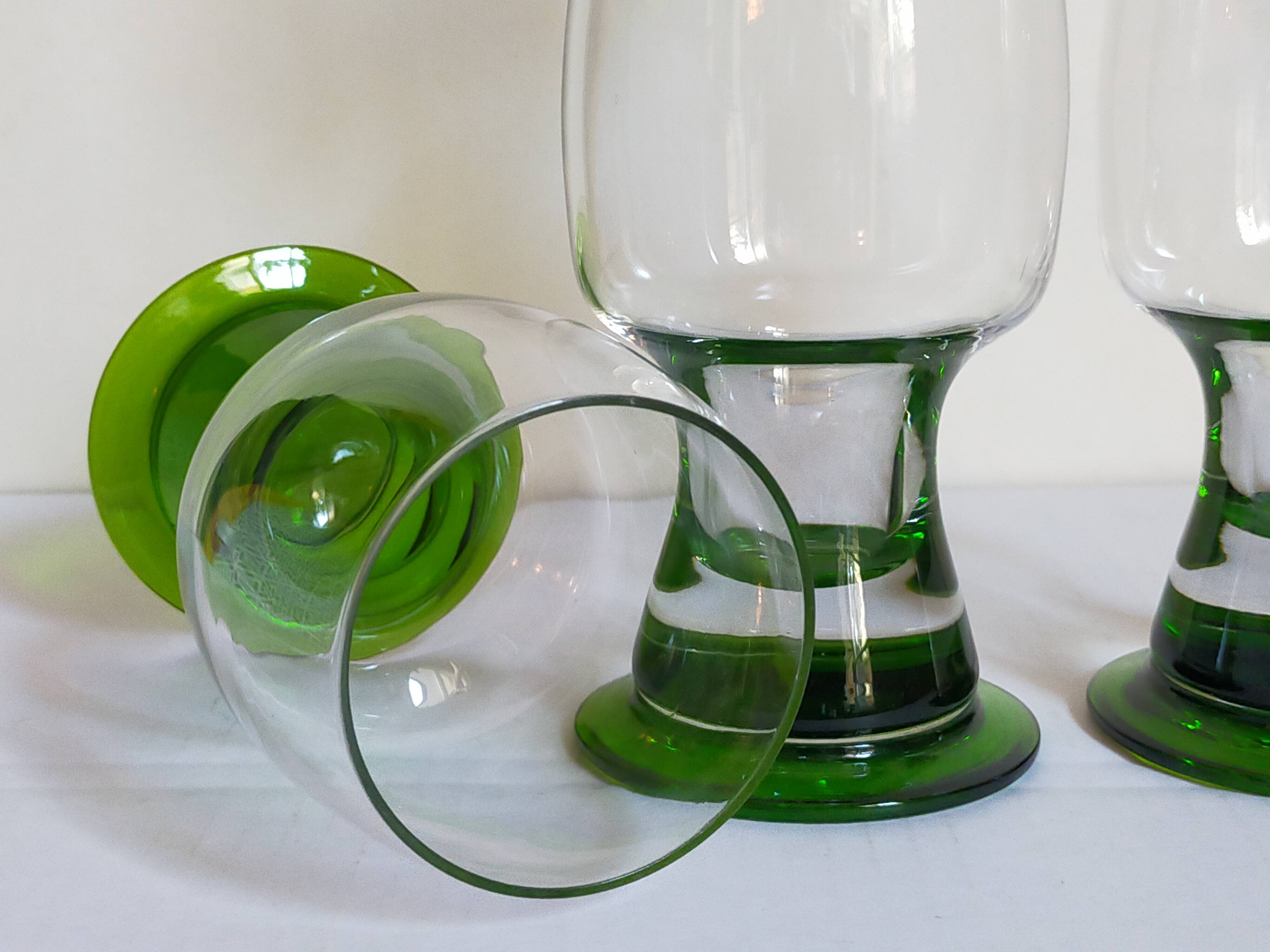 Four vintage XXL crystal glasses