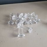 10 hexagonal glass knife holders