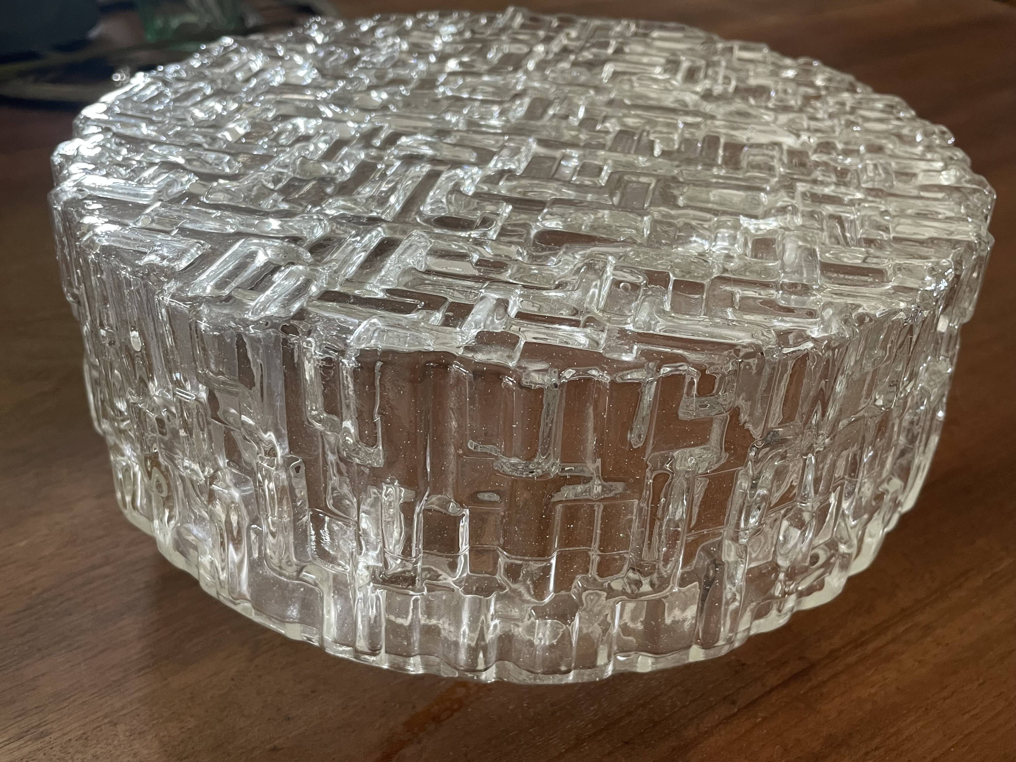 Round vintage glass ceiling light 24cm