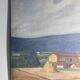 Old painting, landscape Monts du Lyonnais, signed and dated 1947