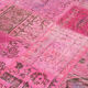 Handmade turkish overdyed 170 cm x 241 cm pink patchwork carpet
