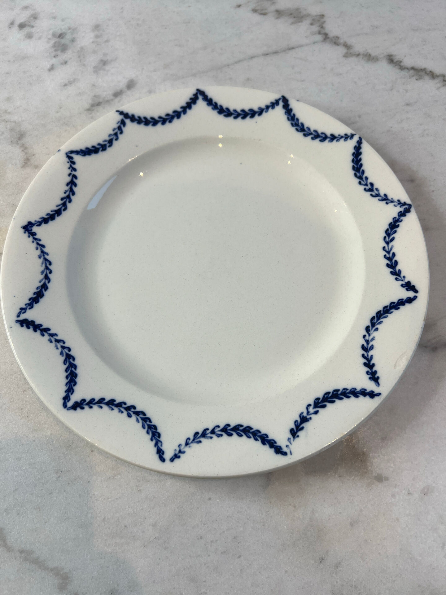 Assiette plate Salins décor bleues 24,5cm
